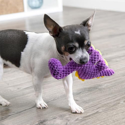 goDog Checkers Just for Me Dinos Bruto Squeaky Plush Dog Toy, Chew Guard Technology - Purple, Mini - color: Checkers - Dinos Bruto (Purple), size: Mini
