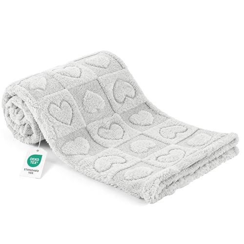 gogobunny Pet Blanket for Dogs Cats, 300GSM Ultra Soft Coral Fleece Blanket, Washable Small Dog Cat Blanket, Calming Crate Mat, Furniture Protector for Couch Bed Car Seat, Light Grey, 25x35IN - color: Light Grey, size: 25x35"