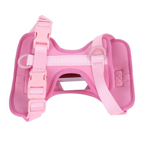 Adjustable Soft Breathable Escape Proof Dog Vest Harness, Pet Chest Harness for Small Dogs and Puppies, Bright Color Safety Design with Dual D Rings for Walking and (S) - color: Pink