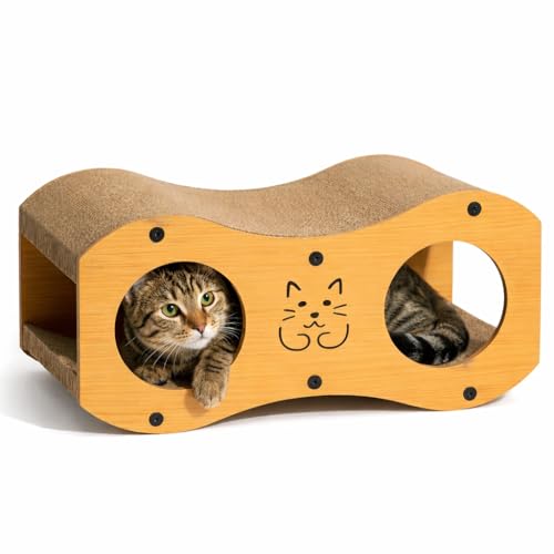 Cat Scratcher | Cardboard Cats Scratcher House | 23-Inch Cat Scratcher for Indoor Cats | Wavy Scratcher for Play, Scratch and Rest | Kitten Scratching Board Pad