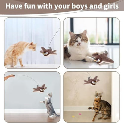 Cat Toys, Flapping Bird Cat Toy(No Flying), Interactive Catnip Toy with Catnip Bags, Chirping Noise Enrichment Moving Wings Dog Cat Kitten Toys, Flappy Flying Pets Toy for Indoor(Oriole) (A8) - color: A8