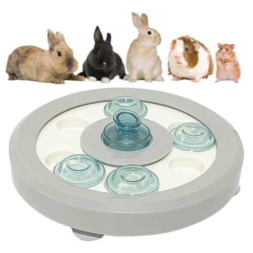 kathson Rabbit Enrichment Toys Bunny Foraging Toy Small Animal Treat Dispenser Hamster Puzzle Feeder Guinea Pig Interactive Toys Mental Stimulation for Ferret Chinchila Cat Dog - color: Grey