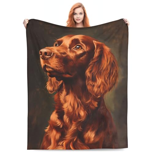 Irish Red Setter Blanket Gifts for Women Men Adults Dog Lovers, Irish Red Setter Plush Fleece Throw Blankets, Cozy Soft Warm Bedding Decor for Sofa Living Room Travel 40"x50" - color: Irish Red Setter, size: 40"x50"