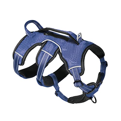 Tuff Pupper Escape Proof No Escape Dog Harness | 5 Point Adjustable Fit Harness for Dogs | Padded Dog Harnesses | Handle Dog Lift Harnesses - color: Midnight Blue, size: X-Small