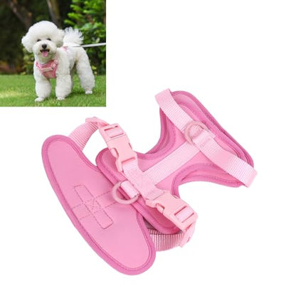 Adjustable Soft Breathable Escape Proof Dog Vest Harness, Pet Chest Harness for Small Dogs and Puppies, Bright Color Safety Design with Dual D Rings for Walking and (S) - color: Pink