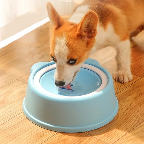 No-Spill Dog Water Bowl for Large Medium Small Dogs and Cats,Anti-Splash Pet Bowl with Float Board, Non-Skid Base, 1000ml Large Capacity (Pink) - color: Pink