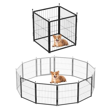 Dog Playpen Add-on 24 inch 4 Panels for Indoor & Outdoor Use – Heavy-Duty Metal Pet Fence with Ground Stakes, Rounded Ball Tops for Safety, Stable & Foldable Design, Easy to Assemble - size: 24inch, style: 4 Panels Add-on