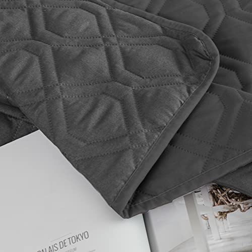 Ameritex Waterproof Blanket Reversible Dog Bed Cover Pet Blanket for Furniture Bed Couch Sofa - color: Darkgrey, size: 30x53 Inch (Pack of 1)