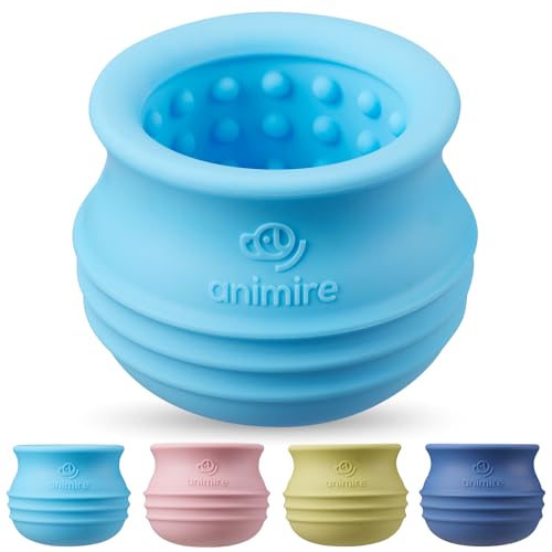 Treat Dispensing Dog Toy, Long-Lasting Interactive Puzzle Toys for Dogs, Stuffable Dog Enrichment Frozen Lick Treat Toy for Boredom, BPA Free Silicone Fetch Catch Chew Toy (Light Blue,L) - color: Light blue, size: L