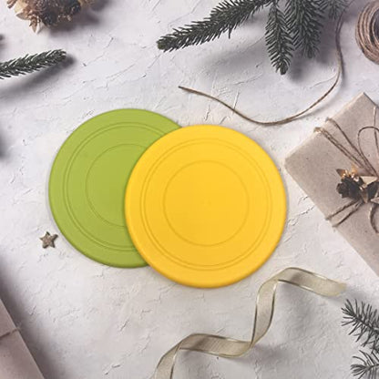 coldchill 7 Inch Dog Flying Disc, Puppy Flyer Toy React Faster Training Interactive Toys for Small Medium Dog, Lightweight Durable and Water Resistant Floating Saucer (Green+Yellow) - color: Green+Yellow