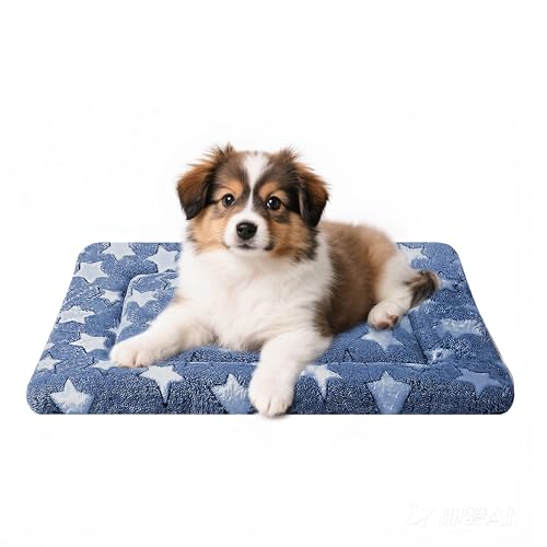 Dog Bed Mat - Comfortable Dog Kennel Pad, Multi-Purpose Crate Bed Mats for Dogs & Cats (NavyBlue&Stars, 24.0" L x 18.0" W x 1.5" Th) - color: NavyBlue&Stars, size: 24.0"L x 18.0"W x 1.5"Th