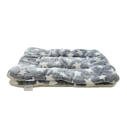 2 Pcs Pet Bed Mats. Ultra Soft Pet (Dog/Cat) Bed with Cute Prints. Reversible Faux Lambswool Kennel Pad for Medium Small Dogs and Cats. Machine Washable Pet Bed. - size: 26.5"L x 19.0"W x 1.2"Th