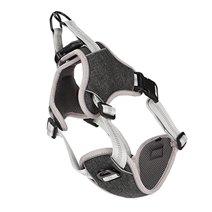 Dog Vest Harness Adjustable Reflective Chest Strap for Large Medium Dogs - Anti - Lost 360° Pressure Relief, Comfortable Fit, Night Safety (S) - size: S