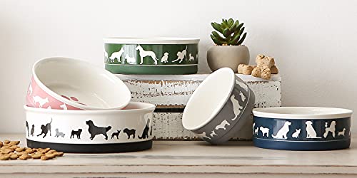 Bone Dry Ceramic Cat Bowls, Microwave & Dishwasher Safe, Small Set, 4.25x2, Navy, 2 Count - color: Navy, size: Small Set, 4.25x2"