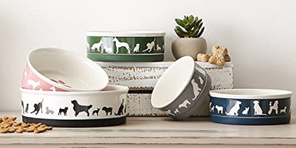 Bone Dry Ceramic Cat Bowls, Microwave & Dishwasher Safe, Large Set, 7.5x2.4, Navy, 2 Count - color: Navy, size: Large Set, 7.5x2.4"