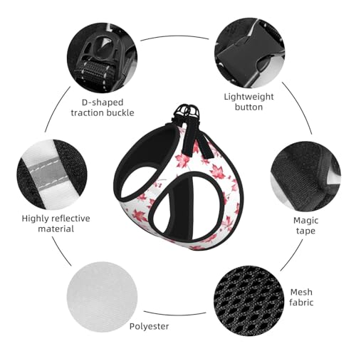 Maple Leaf Pet Harness Escape Proof Dog Harness Adjustable Mesh Padded Reflective Dog Vest Harness and Leash Set Small - color: Style 5, size: Small