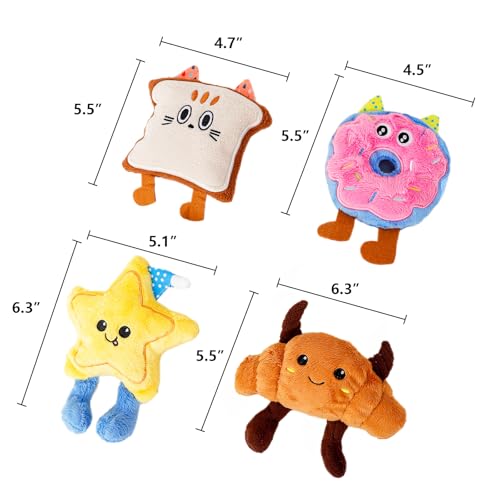 DODODOLA Stuffed Dog Toys Durable Plush Dog Toy with Crinkle Paper Cute Elephant Squeaky Dog Toys Dog Chew Toys for Medium Large Breed (Colorful Sweet) - color: Colorful Sweet