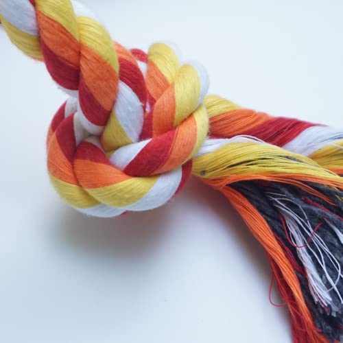 Meow&Woof Interactive Rope Toys for Aggressive Chewers - 1.7lbs Indestructible Ropes with 7 Knots for Large Dogs, Tug of War Teeth Cleaning Enrichment for Medium Breeds-Blue