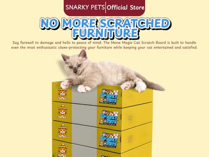 Timmy The Cat’s XL Cardboard Cat Scratcher Box - Snarky Pets Cat Scratch Lounge & Cat Bed - Durable Corrugated Scratch Pad for Large Cats & Chonks-Flat Pack with one pad