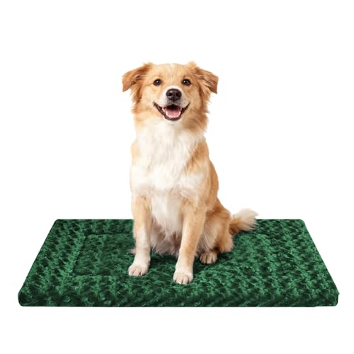 Dog Bed Mat - Comfortable Kennel Pad, Multi-Purpose Crate Bed for Dogs & Cats, Soft Support - color: Green, size: 30.0"L x 20.0"W x 1.5"Th