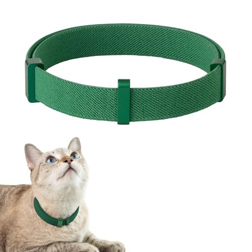 Safety Cat Collar Pro - U.S. IDA Gold Awarding Design, Elastic Quick Release Cat Collar with Buckle Non Breakaway - Lightweight for Kitten All Small Large Cats (Alpine Green, M 7.9-15.7") - color: Alpine Green, size: M 7.9-15.7"