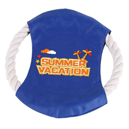 Cotton Rope Flying Disc - Durable & Safe Dog Chew Toy, Non-Toxic Interactive Frisbee for Beach, Park, Backyard Play, Ideal for Medium/Large Dogs - color: Blue, size: Summer vacation