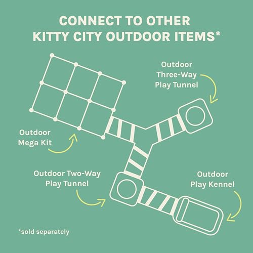 Kitty City Outdoor Catio Furniture and Play Kits for Cats, Three Way Tunnel - color: F) 3-Way Tunnel/Tent Combo