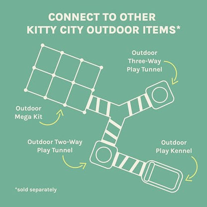 Kitty City Outdoor Catio Furniture and Play Kits for Cats, Three Way Tunnel - color: F) 3-Way Tunnel/Tent Combo