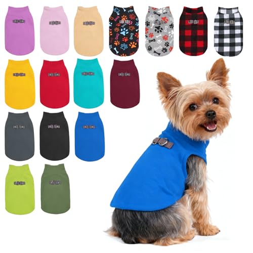 BEAUTYZOO XS Dog Sweaters, Soft Fleece Vest Pullover Dog Jacket with D-Ring Leash Attachment, Warm Winter Dog Clothes Cold Weather Doggy Chihuahua Sweater for Small Dogs Cats Boy or Girl, Blue XSmall - color: NAVY BLUE, size: X-Small