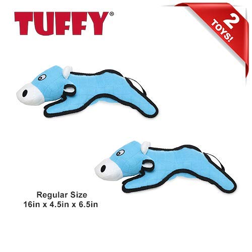 TUFFY World’s Tuffest Soft Dog Toy – Barnyard Series, Cow with Squeakers, Large, 2 Pack - color: Cow, size: Large 2 Pack