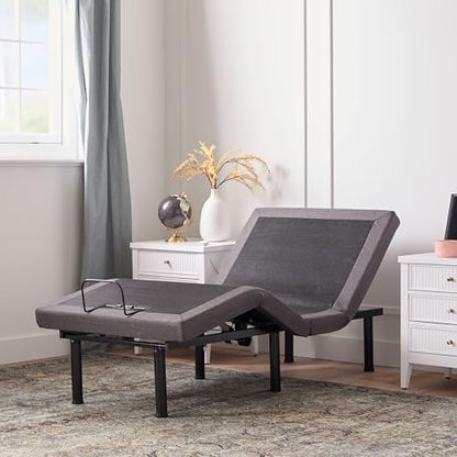 LUCID L300 Adjustable Bed Frame - Head and Foot Incline - USB - Wireless Remote - Easy 2 Person Assembly - Quiet Motor - Relax - TV - Working - Reading - Ergonomic - Electric Bed Base - Twin XL Size - size: Twin XL, style: L300