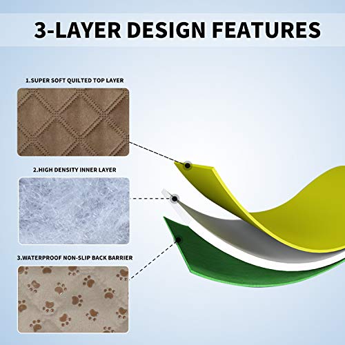 Easy-Going 100% Waterproof Dog Bed Cover, Non-Slip Pet Blanket for Furniture, Washable Couch Cover, Repleasement Sofa Cover (52X82 in,Camel) - color: Camel, size: 52x82 in