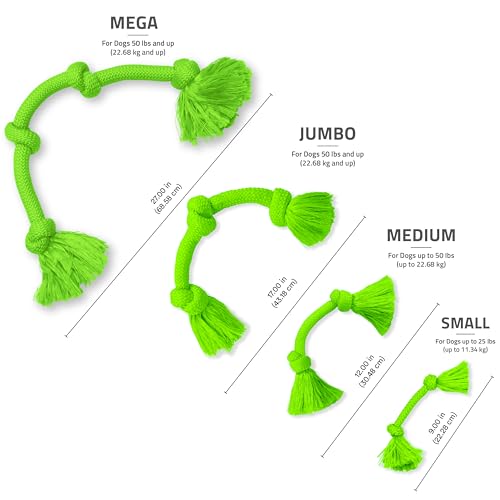 Playology Dog Toys | Dri-Tech Rope Tug of War Dog Toy for Tough Chewers | Sweet Potato Scented Mega Size Tug Rope Toys for Extra Large Dogs - size: Mega, style: Sweet Potato