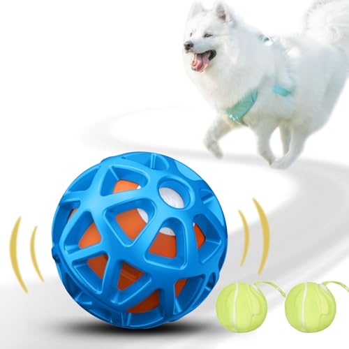 seagi Interactive Dog Toys – Durable Automatic Bouncing & Vibrating Interactive Dog Ball for Smart Play, Motion-Activated Moving Dog Toy for Small/Medium/Large Dogs,USB Rechargeable (Blue) - color: Blue