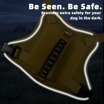 AIITLE Small Dog Harness No Pull, Reflective Adjustable Vest with Handle, No Choke Design, Dual Metal Leash Clips for Walking Training Running Camping, Small Medium Breeds - Khaki S - color: Khaki, size: S