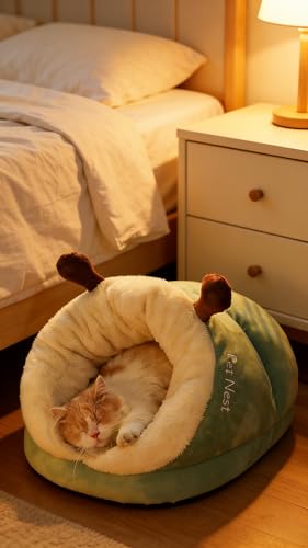 Popular Slippers Cat Bed Winter Semi-Enclosed Pet Bed for Dogs and Cats, Warm and Thick Sleeping Dog and Cat Bed