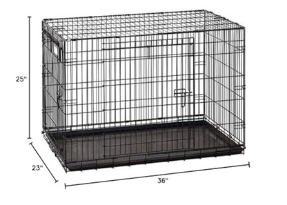 Precision Pet Products Two Door Great Crate Wire Dog Crate, 36 Inch, For Pets 50-70 lbs, With 5-Point Locking System - size: 36.0"L x 23.0"W x 25.0"H