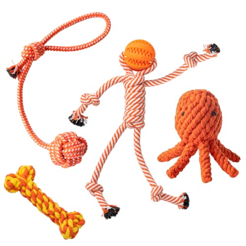Puppy Chew Toys for Teething: Rope Dog Toys Durable Interactive Tug Play with Rubber Treat Ball for Small Medium Breed - Birthday Gift for Pet