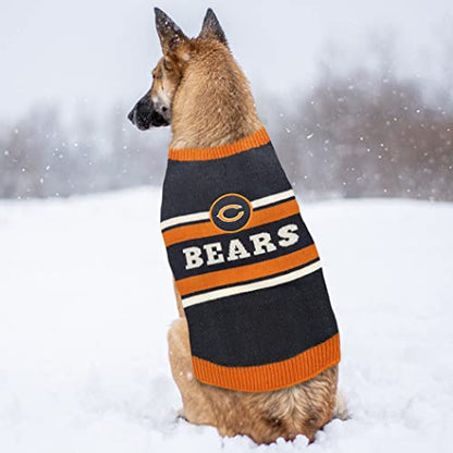 NFL Chicago Bears Dog Sweater, Size Extra Small. Warm and Cozy Knit Pet Sweater with NFL Team Logo, Best Puppy Sweater for Large and Small Dogs - color: Chicago Bears, size: X-Small