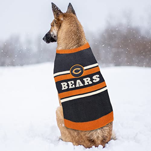 NFL Chicago Bears Dog Sweater, Size Medium. Warm and Cozy Knit Pet Sweater with NFL Team Logo, Best Puppy Sweater for Large and Small Dogs - color: Chicago Bears, size: Medium