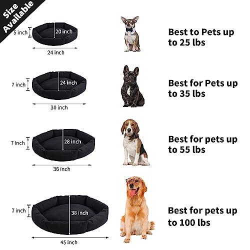 HOMBYS Indestructible Chew Proof Dog Bed for Aggressive Chewers,Round Durable Pee Proof Tough Pet Bed for Large Dog,Black (20"x24"x5") - size: 20"x24"x5"