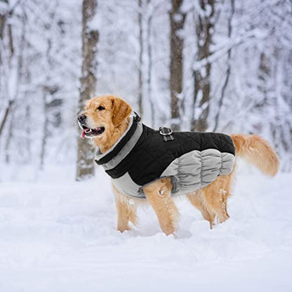 Lelepet Dog Coat Warm Dog Winter Coat Waterproof Dogs Jacket with Harness Built in Reflective Pet Fleece Vest Zip-Up Cold Weather Coats for Small Dogs Turtleneck & Windproof Coats Chihuahua Black XS - color: Black, size: X-Small