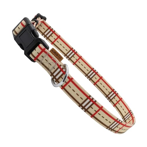 Dog Collar, Cute Stripe Pattern, Soft and Adjustable Collar with Quick Release Buckle (XS (Neck 9-13", Width 3/8"), Stripe Cream) - color: Stripe Cream, size: XS (Neck 9-13", Width 3/8")