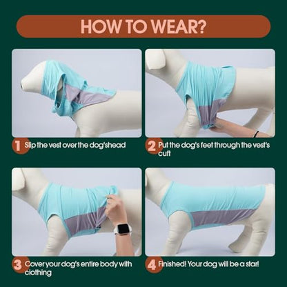 Kuoser Cooling Dog Shirt, Sun Protection Puppy T-Shirts Breathable Pet Summer Vest, Quick Dry Dog Summer Clothes for Large Dogs Boy Girl Blue XXXL - color: Blue, size: XXXL