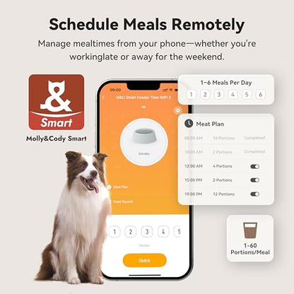 Automatic Dog Feeder for Large Dogs, 14L Capacity, Remote Feeding, Anti-Blockage System, Timed Auto Dog Food Dispenser, 2.4G WiFi App Control，Dual Power Supply,Stainless Steel Bowl - color: Red with WiFi
