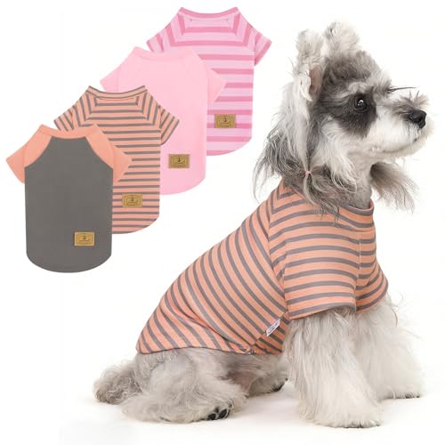 XPUDAC 4 Pack Dog Sweaters Comfy Dog Clothes with Sleeves Puppy Shirts Pullover Pet Sweatshirt for Small Medium Large Dogs Boy Girl Doggy Outfits Cat Apparel, S - color: Orange, Grey, size: Small