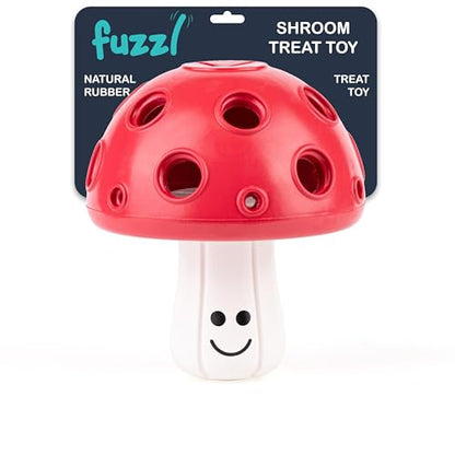 Fuzzl Eco Rubber Magic Shroom Puzzle Enrichment Toy - Red - Long Lasting Dog Treat Toys for Aggressive Chewers Strong Dog Toy for Dogs Durable Puppy Toys - style: Mushroom Red