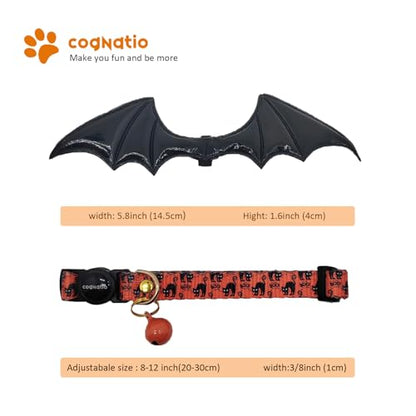 2 Pack Breakaway cat Collars with Bell,Safety Quick Release Pendant Cute Kitten Collar,Adjustable 20-30cm (Orange, 20-30cm) - color: Orange