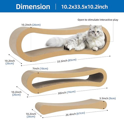 3 in 1 Cat Scratcher Cardboard, Cat Scratching Board Furniture Protector, Cat Scratching Post, Cat Beds for Indoor Cats, Infinity Shape, X-Large - color: 3 IN 1 X-Large