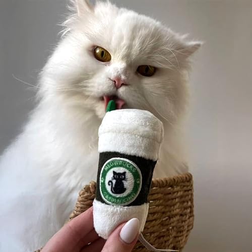 Haute Diggity Kitty Vuiton Checker Balls + Meowbucks Catpuccino Set, Plush Cat Toys Catnip Filled with Interactive Crackle Sound, Safe & Durable Toys for Cat & Kitten, 5 Pcs - style: Kitty Vuiton Checker Balls + Meowbucks Catpuccino